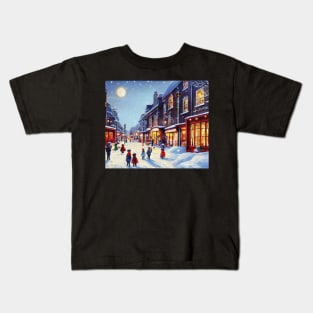 Christmas in old town London - Scene 5 Kids T-Shirt